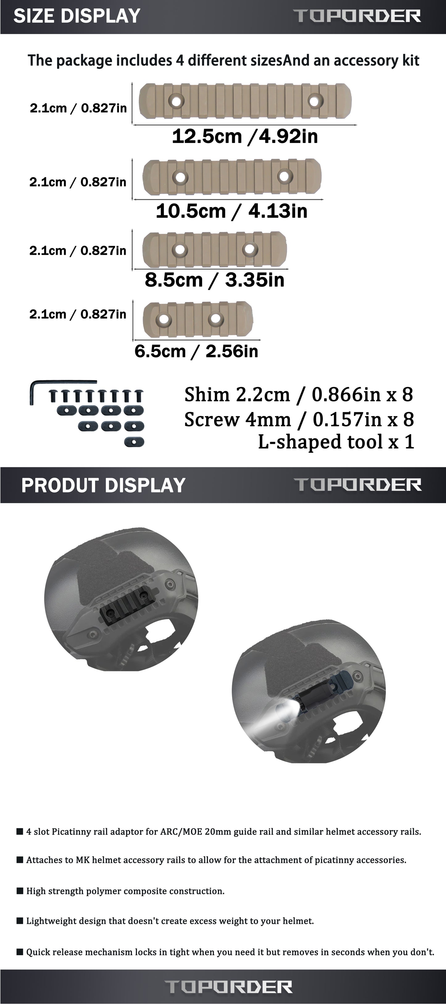 Tactical Helmet Rail Mount – Universal Side Rail Adapter