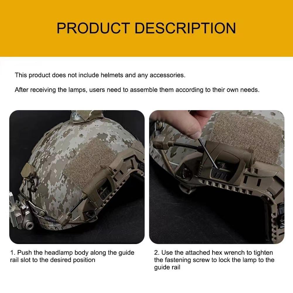 Tactical Helmet Light 3 Modes LED Flashlight Outdoor Night Lighting For Laser Hunting Military Cycling Fishing Helmet Lamp - TOPORDER