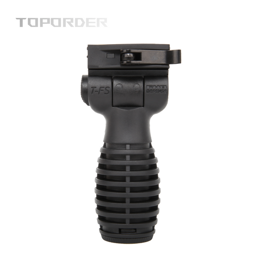 Vertical grip- Vertical foregrip at the front of the rifle